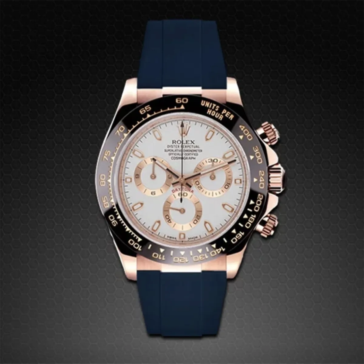 Rolex - Rubber B strap for rose gold Daytona on Leather watch band