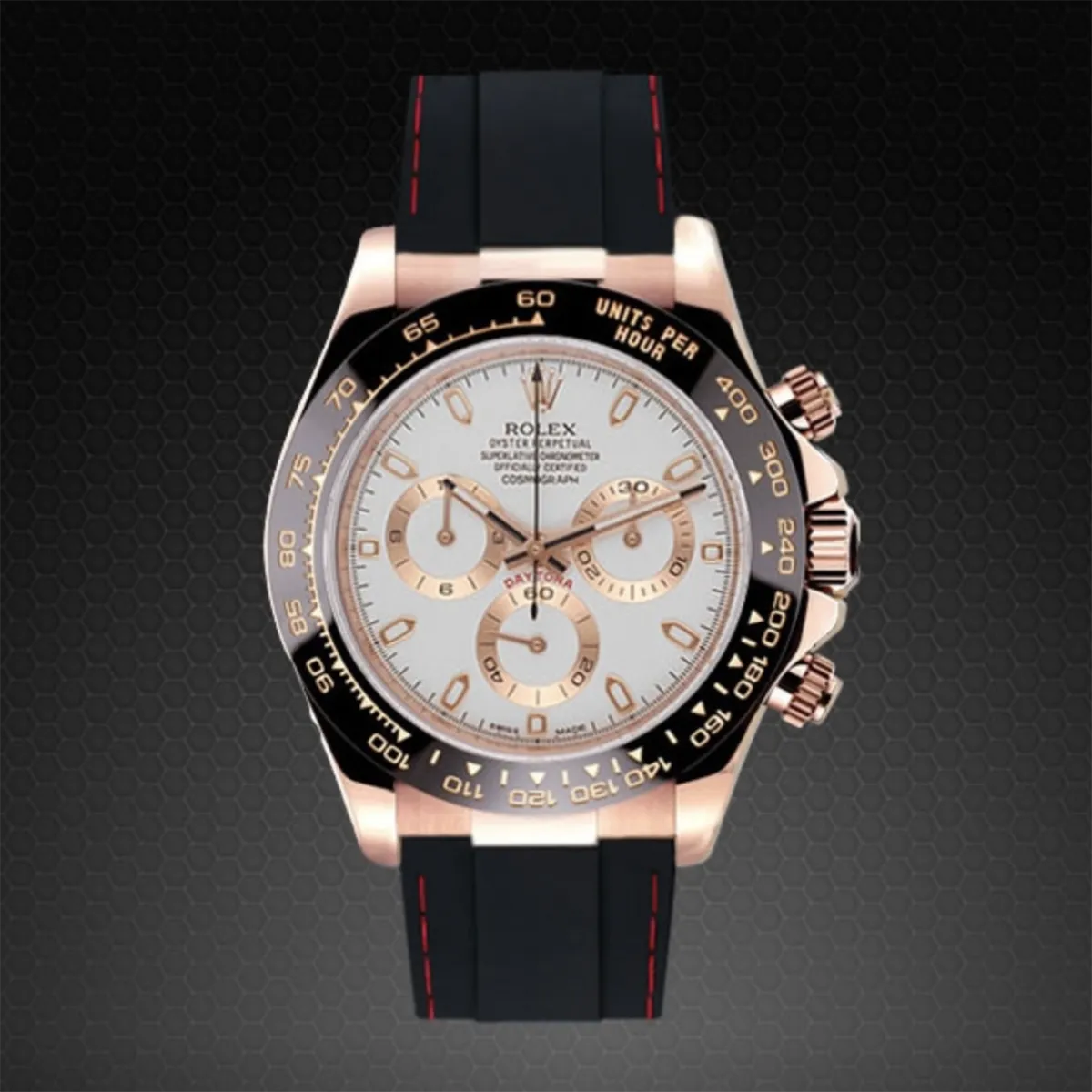 Rolex - Rubber B strap for rose gold Daytona on Leather watch band