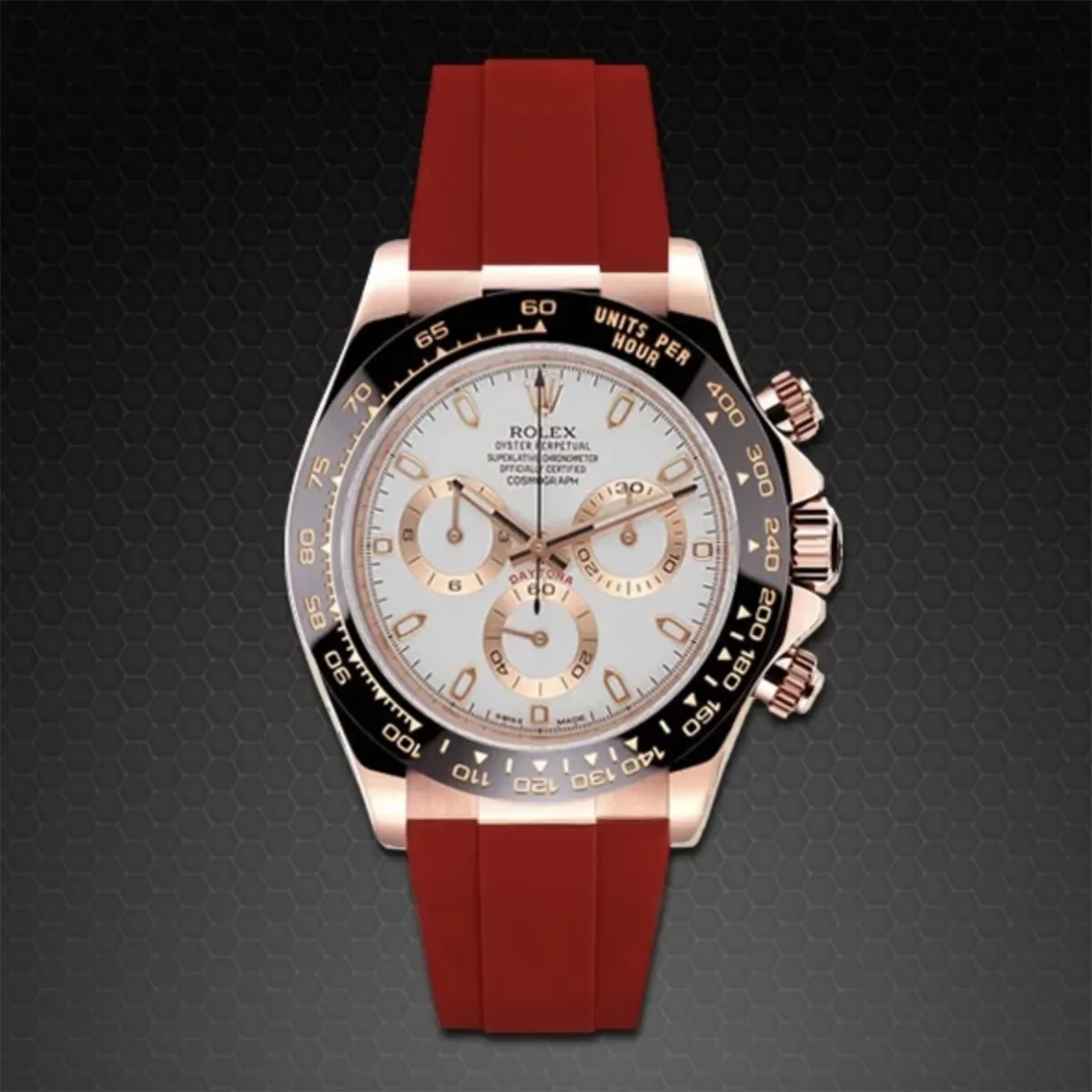 Rolex - Rubber B strap for rose gold Daytona on Leather watch band