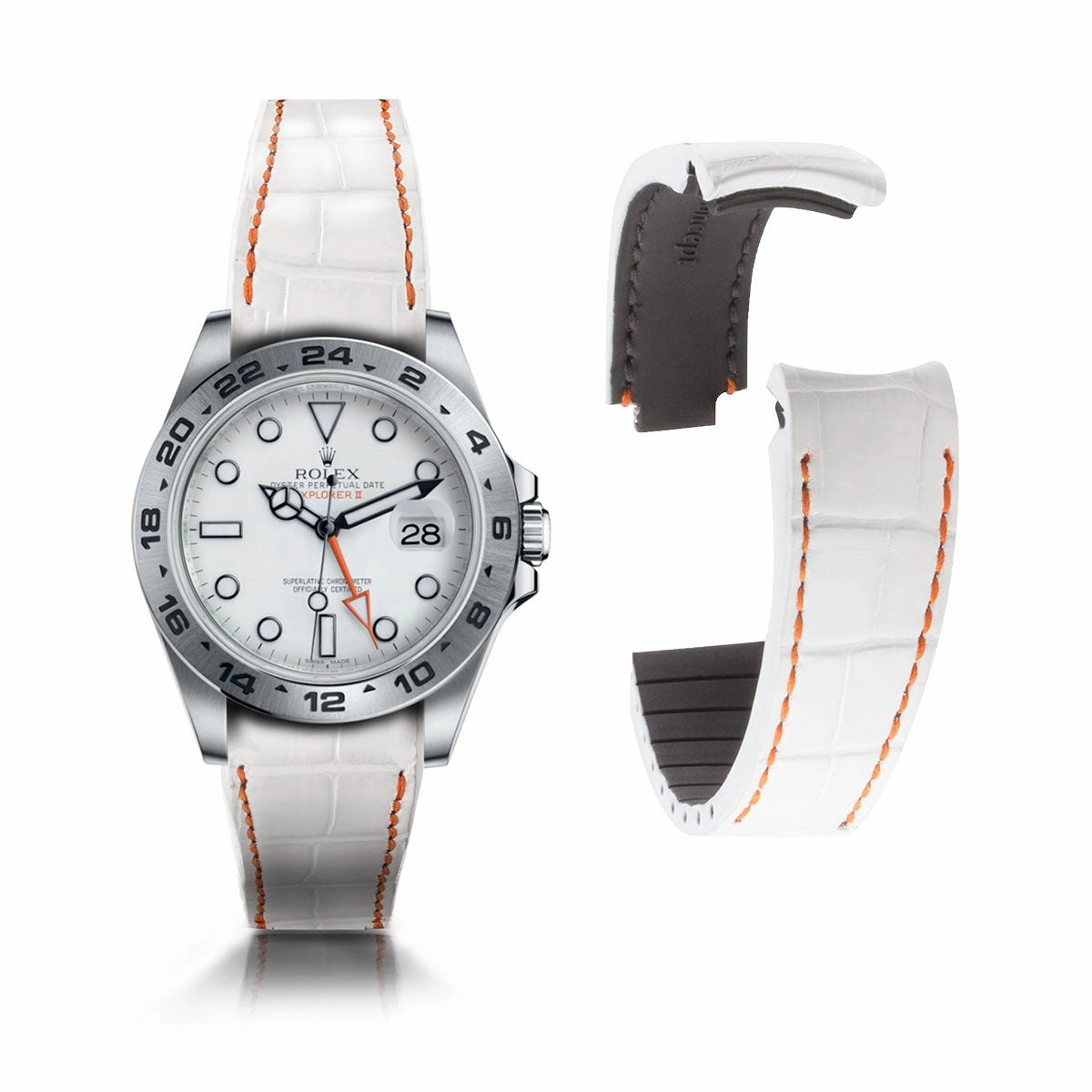 Rolex  - R Strap leather watch strap " Special editions" - alligator - Black brown, blue red...