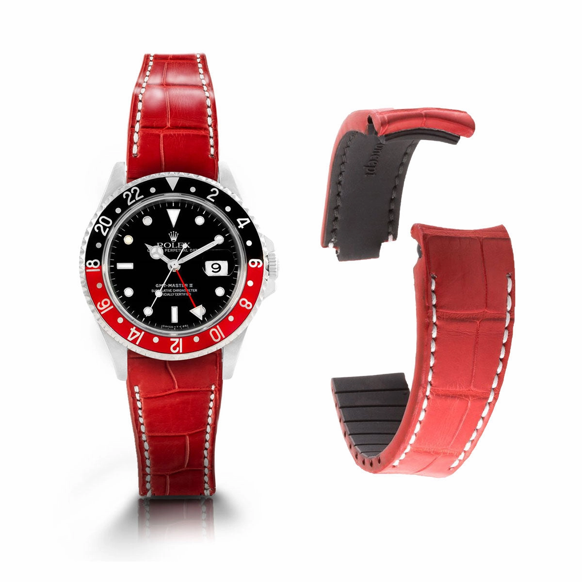 Rolex  - R Strap leather watch strap " Special editions" - alligator - Black brown, blue red...