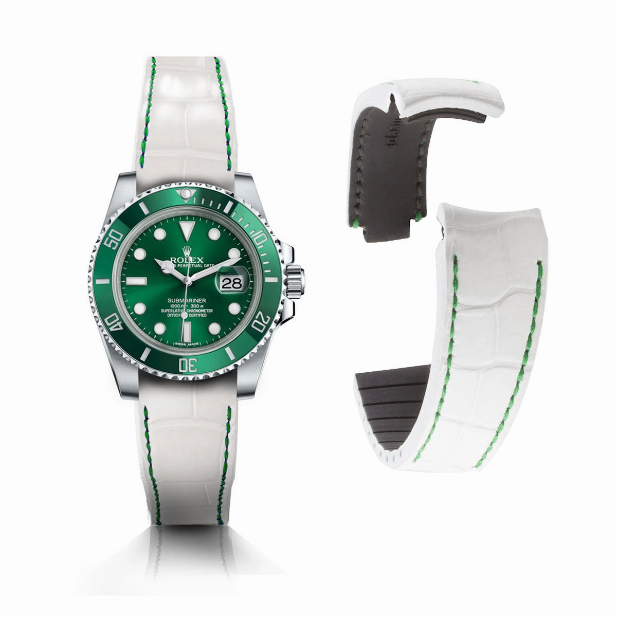 Rolex  - R Strap leather watch strap " Special editions" - alligator - Black brown, blue red...