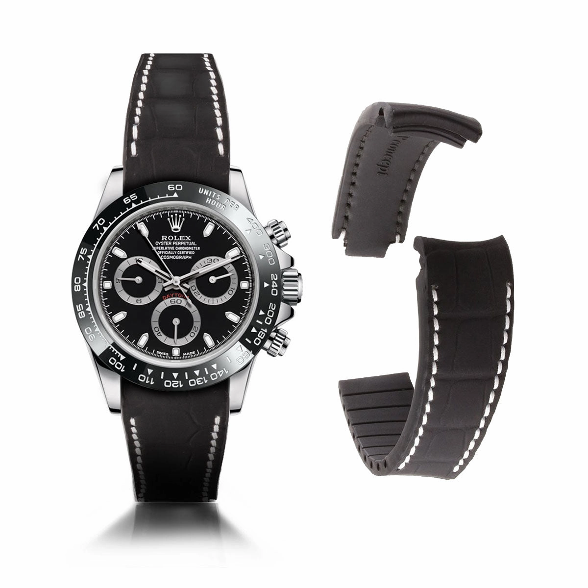 Rolex  - R Strap leather watch strap " Special editions" - alligator - Black brown, blue red...