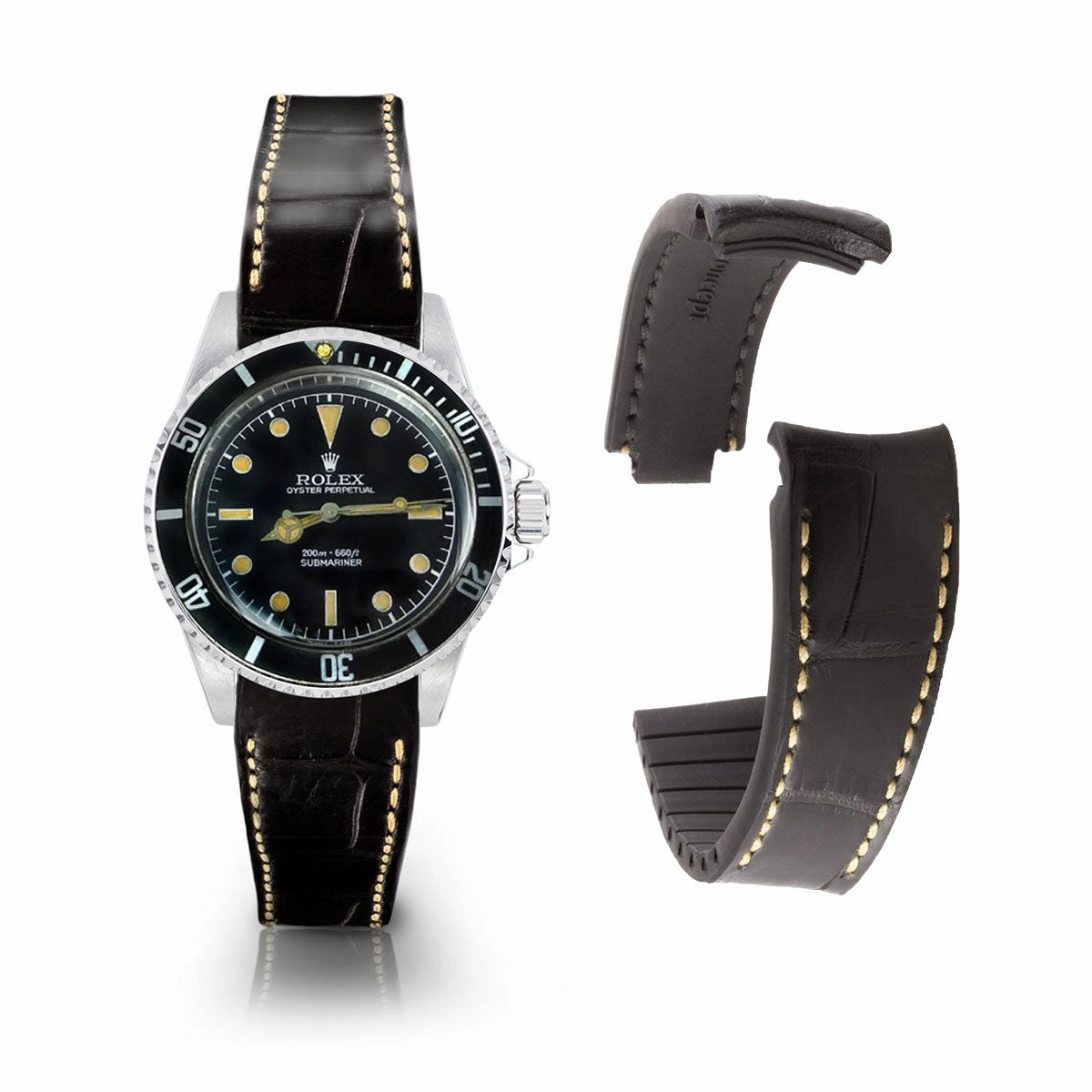 Rolex  - R Strap leather watch strap " Special editions" - alligator - Black brown, blue red...