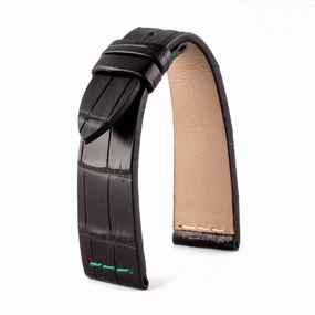 Rolex Kermit - Leather watch band - Black alligator / green Luxury watch bands Limited edition watch bands