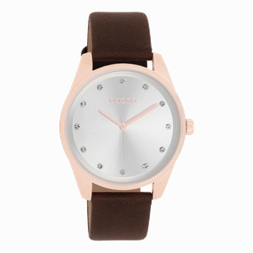 Rose gold coloured OOZOO watch with brown leather strap - C11048,seiko watches,couple watches,watches designer,watches discount,women watches,best women watches,high end women's watches,high quality women's watches
