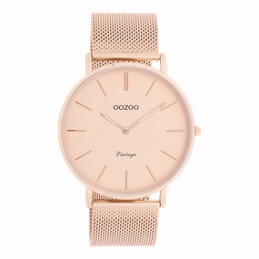 Rose gold coloured OOZOO watch with metal mesh bracelet - C9920,seiko watches,mens watches,couple watches,watches designer,watches discount,best watches for men