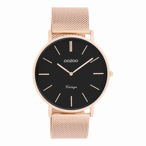 Rose gold coloured OOZOO watch with metal mesh bracelet - C9924,seiko watches,mens watches,couple watches,watches designer,watches discount,best watches for men