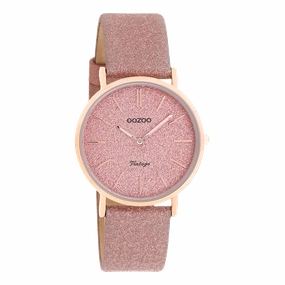 Rose gold coloured OOZOO watch with old pink leather strap - C20201,seiko watches,couple watches,watches designer,watches discount,women watches,best women watches,high end women's watches,high quality women's watches
