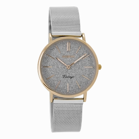 Rose gold coloured OOZOO watch with silver coloured metal mesh bracelet - C8838,seiko watches,couple watches,watches designer,watches discount,women watches,best women watches,high end women's watches,high quality women's watches
