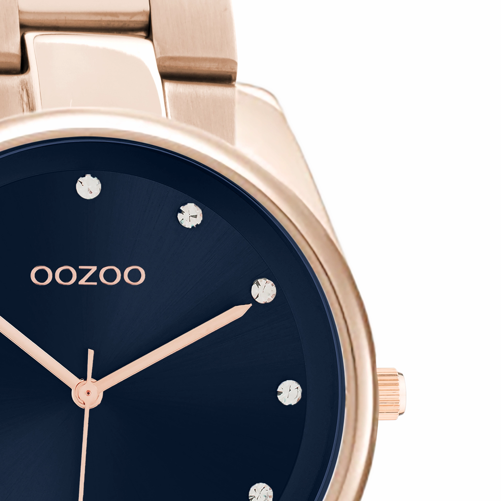 Rose gold coloured OOZOO watch with stainless steel bracelet - C10967