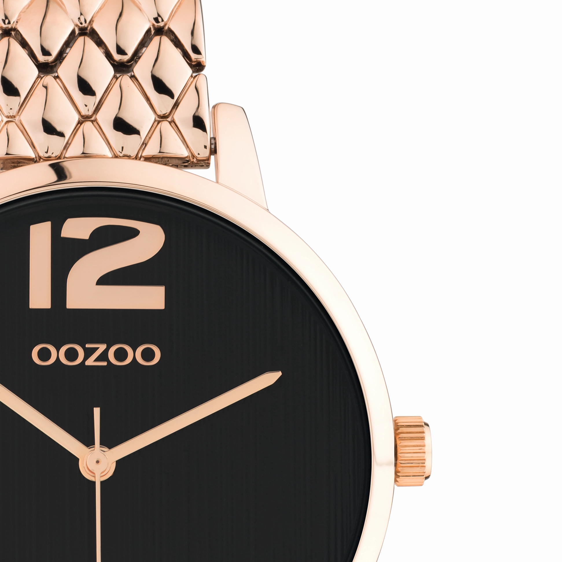 Rose gold coloured OOZOO watch with stainless steel bracelet - C11024