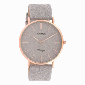 Rose gold coloured OOZOO watch with taupe leather strap - C20162,seiko watches,couple watches,watches designer,watches discount,women watches,best women watches,high end women's watches,high quality women's watches