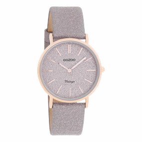 Rose gold coloured OOZOO watch with taupe leather strap - C20202,seiko watches,couple watches,watches designer,watches discount,women watches,best women watches,high end women's watches,high quality women's watches