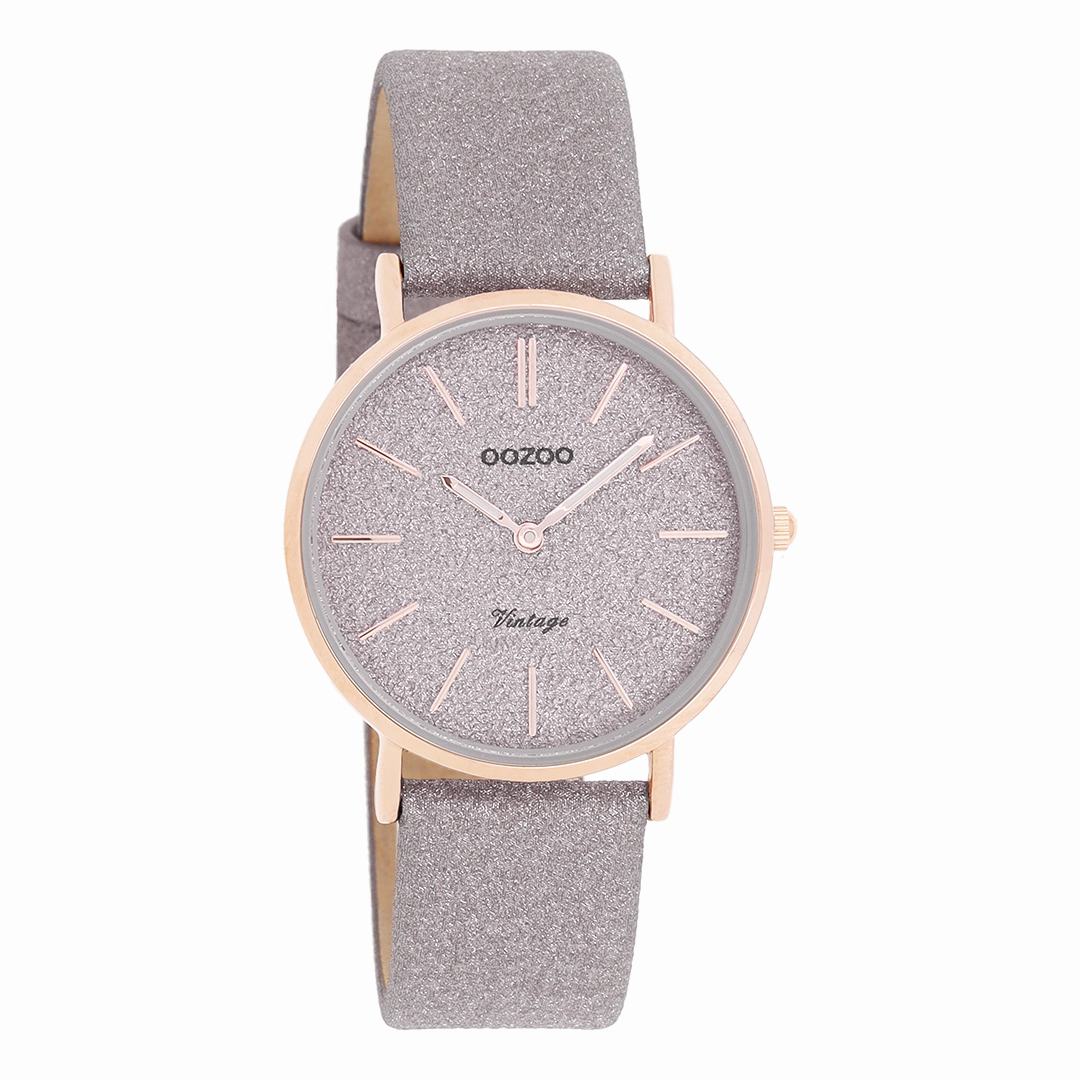 Rose gold coloured OOZOO watch with taupe leather strap - C20202,seiko watches,couple watches,watches designer,watches discount,women watches,best women watches,high end women's watches,high quality women's watches
