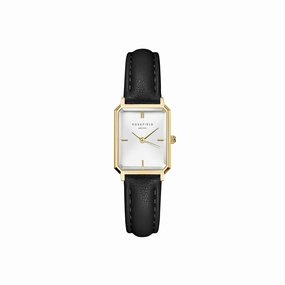 Rosefield  Octagon XS White Gold  Black Leather Watch OWBLG-O84,quartz watch, quartz watches for men, quartz watches for women, best quartz watch, minimalist quartz watch, luxury quartz watch, waterproof quartz watch,analog quartz watch, digital quartz wat