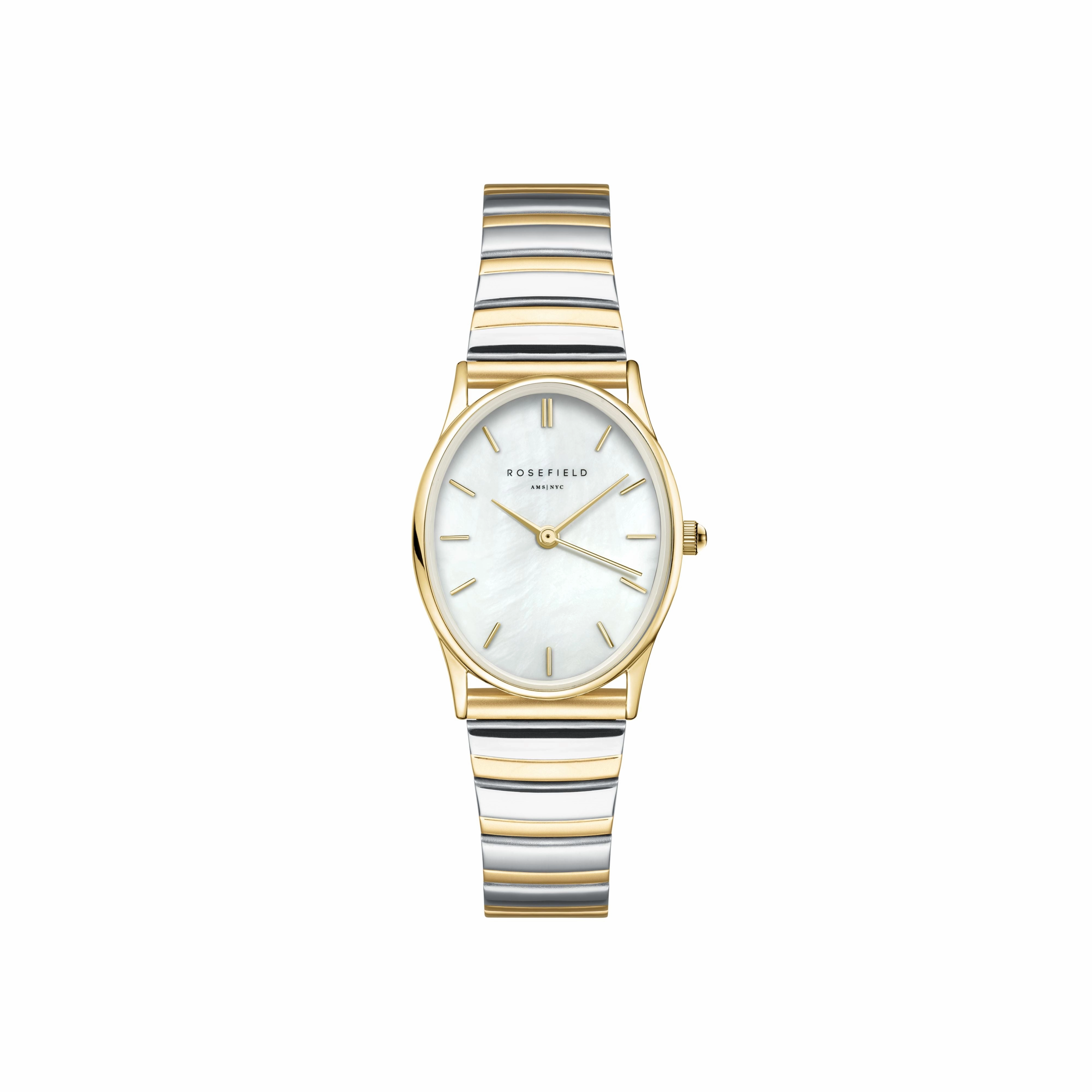Rosefield Oval White MOP Duotone Shine Finish Watch OVWDSG-OV17,quartz watch, quartz watches for men, quartz watches for women, best quartz watch, minimalist quartz watch, luxury quartz watch, waterproof quartz watch,analog quartz watch, digital quartz wat