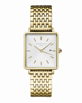 Rosefield The Boxy White Sunray Steel Gold Watch QWSG-Q09,quartz watch, quartz watches for men, quartz watches for women, best quartz watch, minimalist quartz watch, luxury quartz watch, waterproof quartz watch,analog quartz watch, digital quartz watch,aff