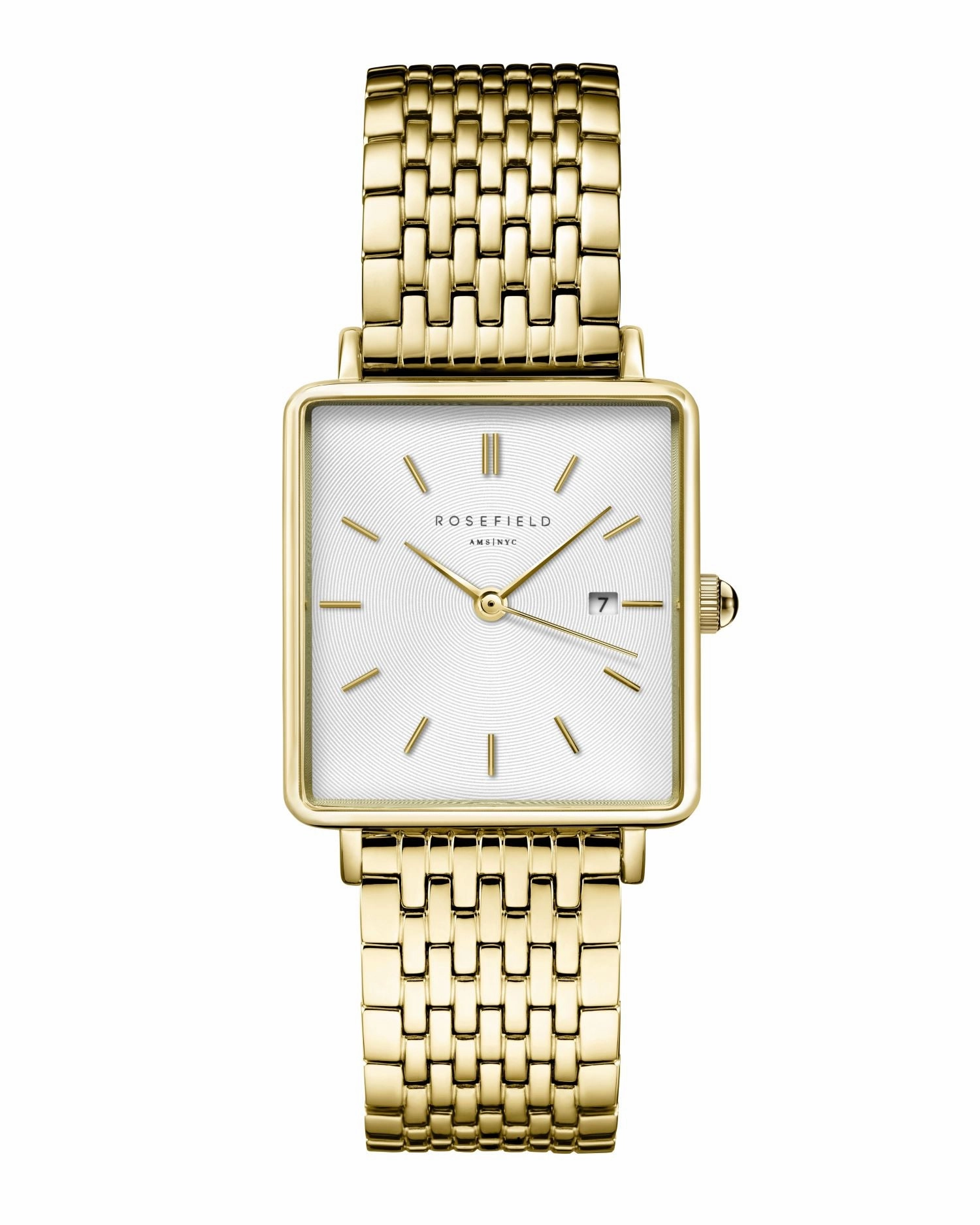 Rosefield The Boxy White Sunray Steel Gold Watch QWSG-Q09,quartz watch, quartz watches for men, quartz watches for women, best quartz watch, minimalist quartz watch, luxury quartz watch, waterproof quartz watch,analog quartz watch, digital quartz watch,aff
