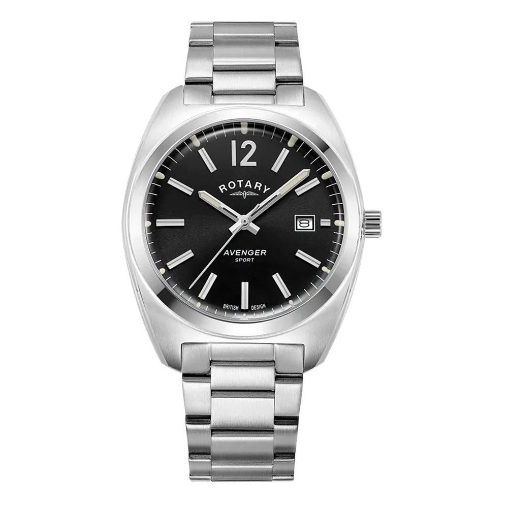 Rotary Avenger Black Dial Stainless Steel Mens Watch GB05480/65 cheap digital watch best digital watch for men