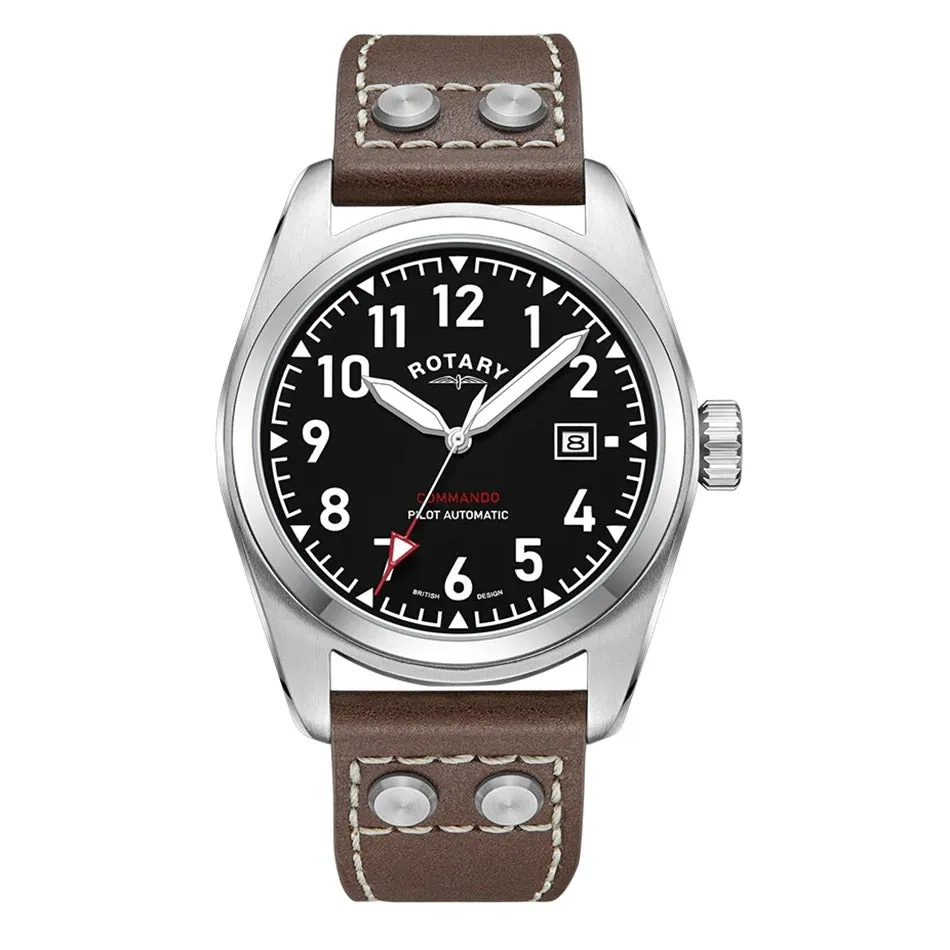 Rotary Commando Pilot Automatic Mens Watch GS05470/19 cheap digital watch best digital watch for men