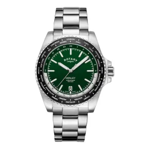 Rotary Henley Green Dial Stainless Steel Mens Watch GB05370/78 cheap digital watch best digital watch for men