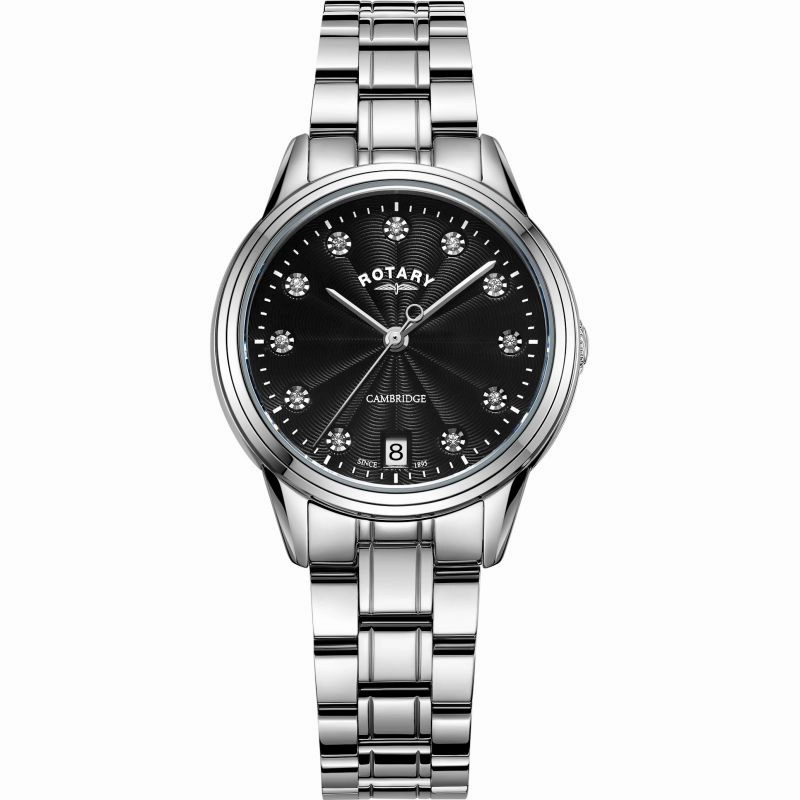 Rotary Cambridge Black Dial Ladies Watch LB05258/13 