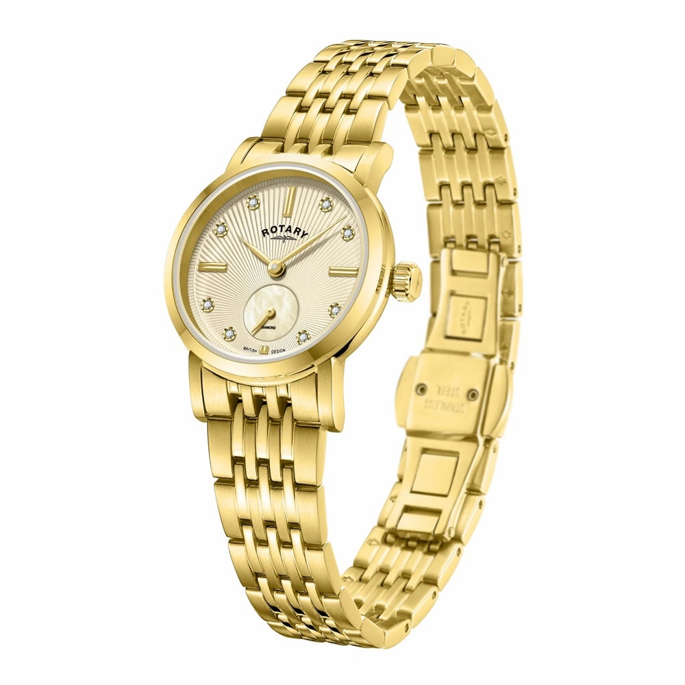 Rotary Dress Diamond Set Ladies Watch Gold PVD LB05323/03/D
