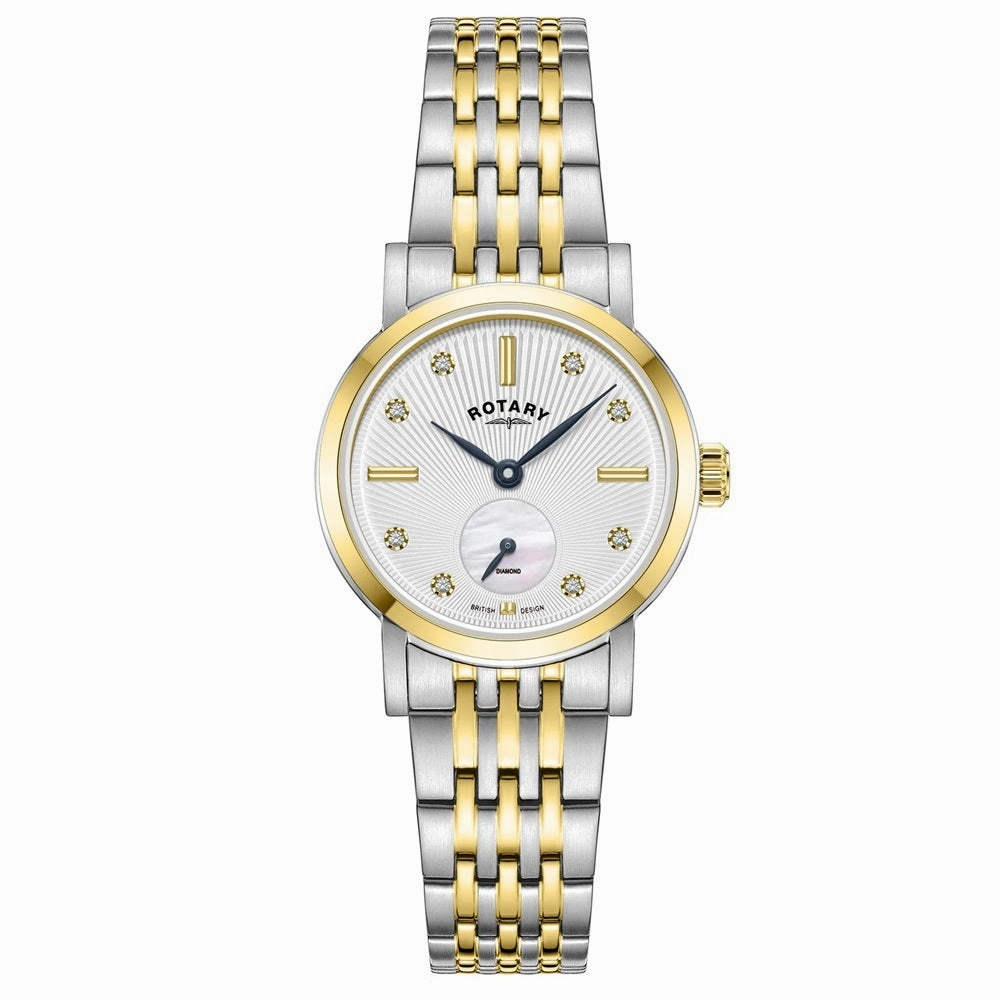 Rotary Dress Diamond Set Ladies Watch Two Tone LB05321/29/D 