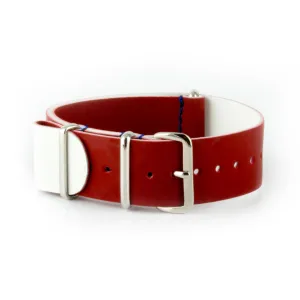 R??publique - Rubber calf NATO strap - Red Luxury watch bands Limited edition watch bands