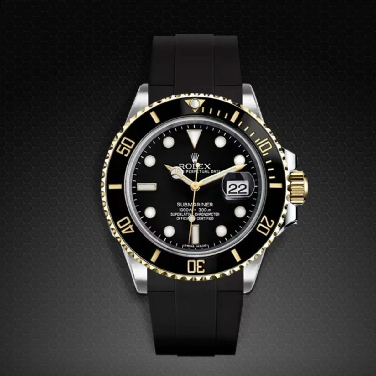 Rubber B strap for Rolex Submariner 40mm Ceramic - Glidelock Edition