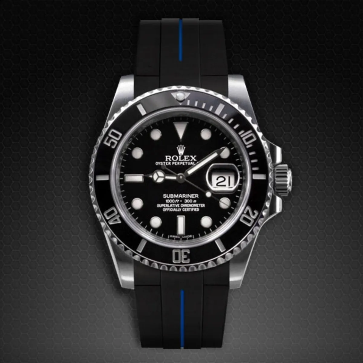Rubber B strap for Submariner 40mm Ceramic - Tang Buckle Series