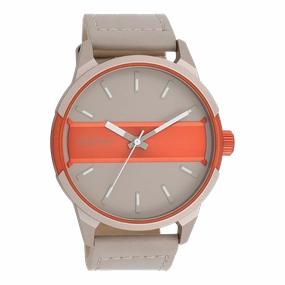 Sand/fluo orange OOZOO watch with sand leather strap - C11230,seiko watches,mens watches,couple watches,watches designer,watches discount,best watches for men
