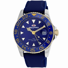 Seapro Men's Watch - Agent Quartz Silver Tone Case Blue Dial Rubber Strap | SP0124 