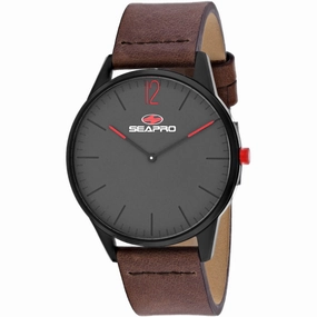 Seapro Men's Watch - Black hole Quartz Black Dial Brown Leather Strap | SP0101 Luxury Quartz Watch Quartz Watch Sale