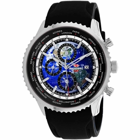 Seapro Men's Watch - Meridian World Timer GMT Quartz Blue Dial Rubber Strap | SP7520 