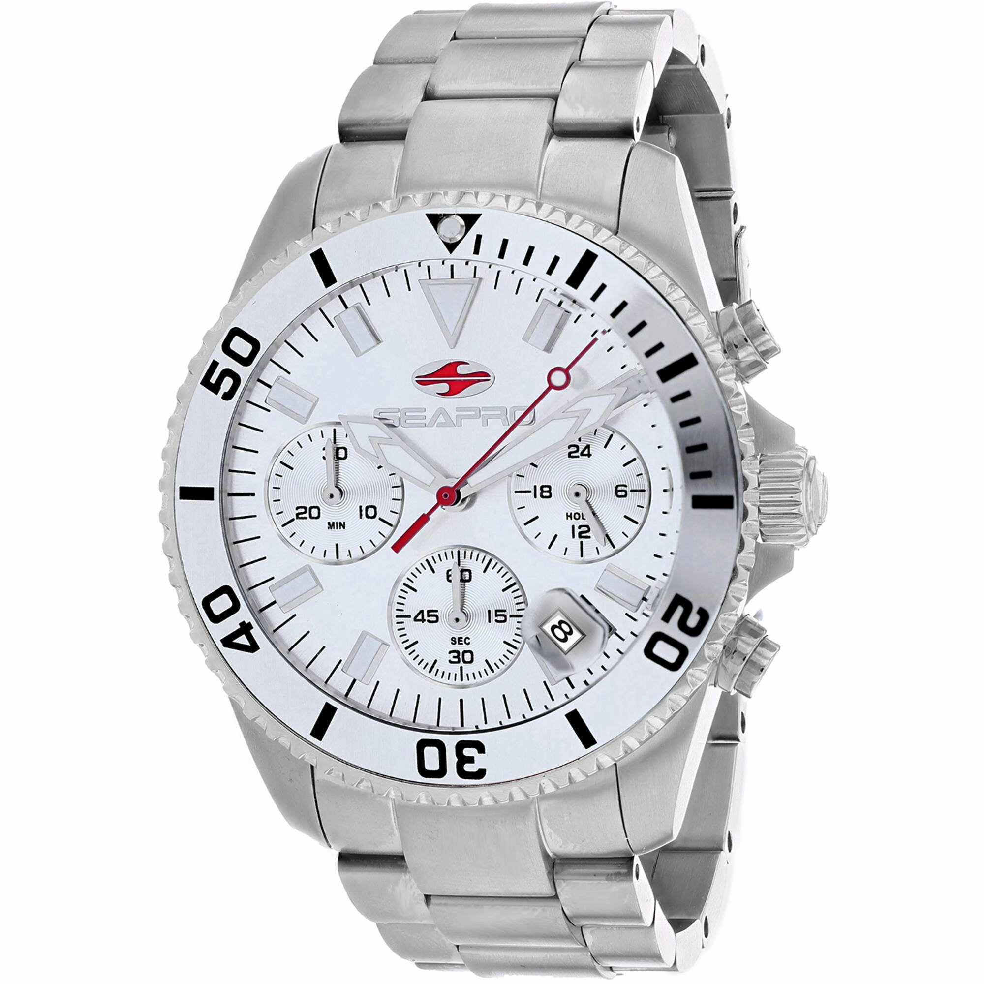 Seapro Men's Watch - Scuba 200 Chrono Silver Dial Stainless Steel Bracelet | SP4350 
