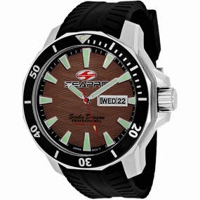 Seapro Men's Watch - Scuba Dragon Diver Quartz Brown Dial Rubber Strap | SP8315 