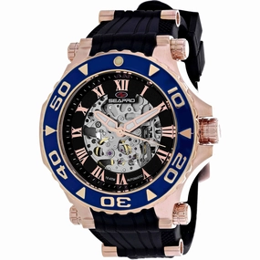 Seapro Men's Watch - Seaway Automatic Rose Gold Case Black Rubber Strap | SP7755,automatic watch,automatic watches for men,automatic watches for women,luxury automatic watch,minimalist automatic watch,dress automatic watch,vintage automatic watch,automati