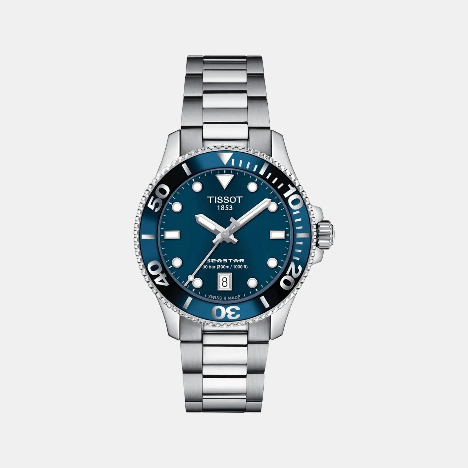 Seastar Men's Blue Dial Analog Stainless Steel Watch T1202101104100 budget    watches    watches classic