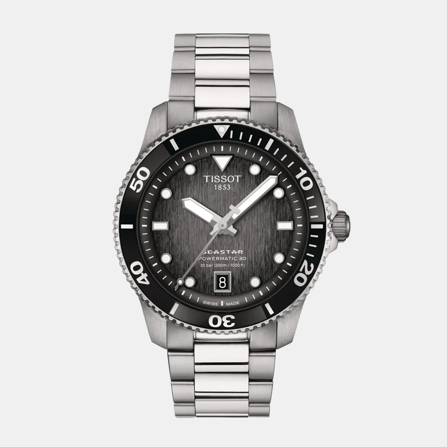 Seastar Unisex Grey Black Analog Stainless Steel Watch T1208071105100 budget    watches    watches classic