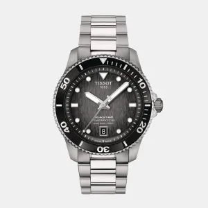 Seastar Unisex Grey Black Analog Stainless Steel Watch T1208071105100 budget    watches    watches classic