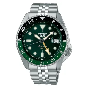 Seiko 5 Sports SKX GMT Automatic Mens Watch Bi Colour Green SSK035K1 cheap digital watch best digital watch for men