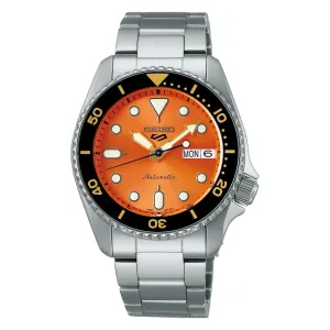 Seiko 5 Sports SKX Midi Orange Stainless Steel Mens Watch SRPK35K1 cheap digital watch best digital watch for men