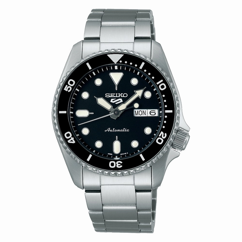 Seiko 5 Sports SKX Midi Black Stainless Steel Mens Watch SRPK29K1,seiko watches,mens watches,couple watches,watches designer,watches discount,best watches for men