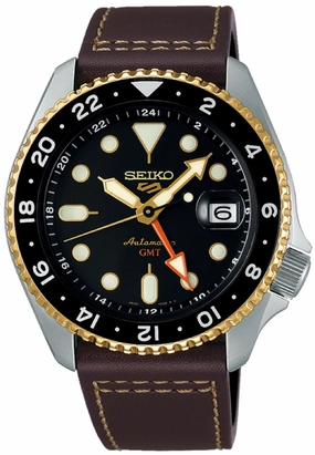 Seiko 5 Sports SSK036K1 SKX GMT Automatic Watch Affordable Leather Watch Leather Watch Discount