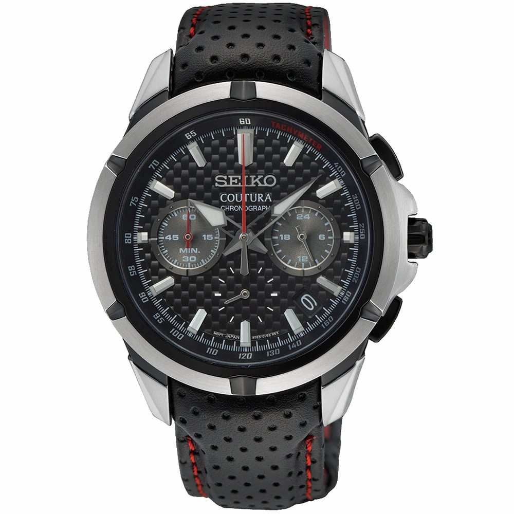Seiko Coutura SSB437P-9 Chronograph Affordable Leather Watch Leather Watch Discount