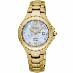 Seiko Coutura SUT310P Solar Diamond Set Watch stainless steel watch clasp High quality stainless steel watch