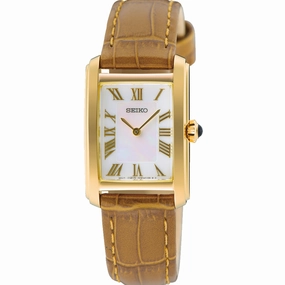 Seiko Ladies Caprice Classic Square Case Watch with Mother of Pearl Dial SWR100P 