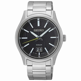 Seiko Men's Quartz Watch - Conceptual Regular Black Dial Steel Bracelet | SUR535P1 Luxury Quartz Watch Quartz Watch Sale